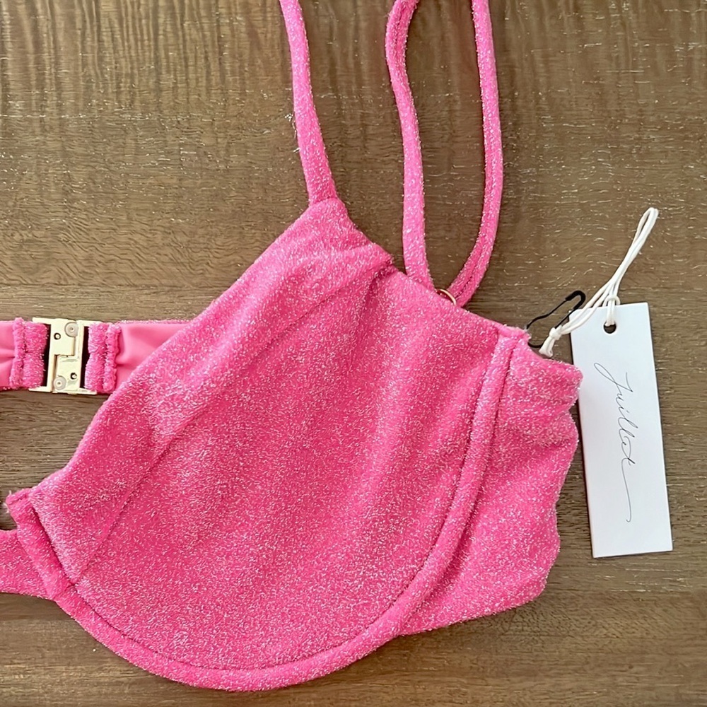 Juillet Lulu Shine Bikini Top Underwire Aurora Pink Shimmer Nwt — image 7 of 8